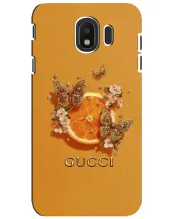 Чехол для Samsung Galaxy J4 2018 (SM-J400F) с картинкой «Gucci — золотые бабочки»