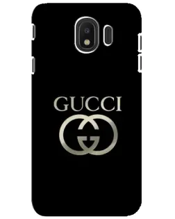 Чехол для Samsung Galaxy J4 2018 (SM-J400F) с картинкой «Gucci — золото на черном»