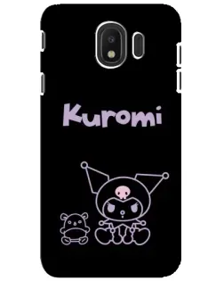 Чехол для Samsung Galaxy J4 2018 (SM-J400F) с картинкой «Kuromi — черный минимализм»