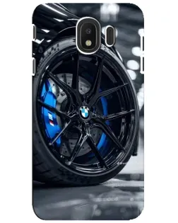 Чехол для Samsung Galaxy J4 2018 (SM-J400F) с картинкой «Колесо BMW вблизи»