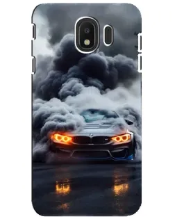 Чехол для Samsung Galaxy J4 2018 (SM-J400F) с картинкой «BMW в дыму»