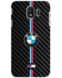 Чехол для Samsung Galaxy J4 2018 (SM-J400F) с картинкой «Эмблема BMW и карбон»