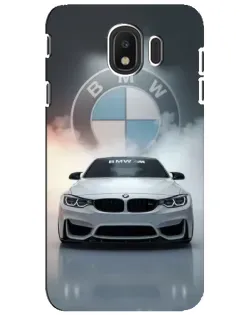 Чехол для Samsung Galaxy J4 2018 (SM-J400F) с картинкой «BMW в белом дыму»