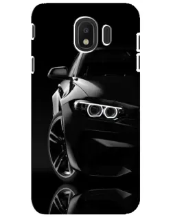 Чехол для Samsung Galaxy J4 2018 (SM-J400F) с картинкой «Черная BMW — профиль»