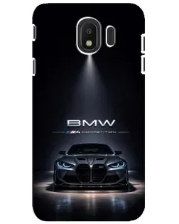 Чехол для Samsung Galaxy J4 2018 (SM-J400F) с картинкой «BMW сквозь ночной город»