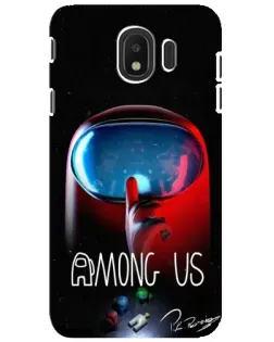 Чехол для Samsung Galaxy J4 2018 (SM-J400F) с картинкой «Красный импостер — макро»