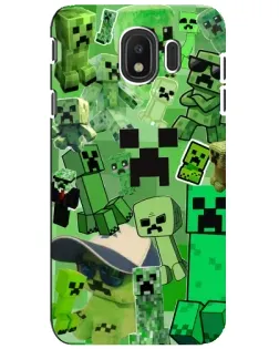 Чехол для Samsung Galaxy J4 2018 (SM-J400F) с картинкой «Криперы Minecraft»