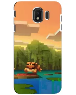 Чехол для Samsung Galaxy J4 2018 (SM-J400F) с картинкой «Майнкрафт закат солнца»