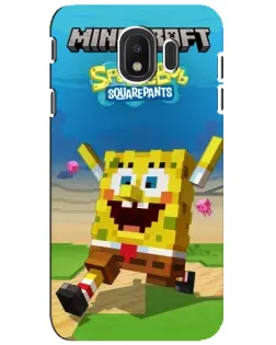 Чехол для Samsung Galaxy J4 2018 (SM-J400F) с картинкой «Губка Боб Minecraft»