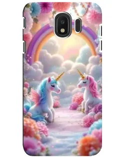 Чехол для Samsung Galaxy J4 2018 (SM-J400F) с картинкой «Радуга и единороги»