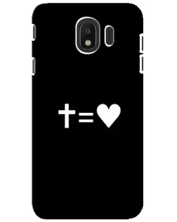 Чехол для Samsung Galaxy J4 2018 (SM-J400F) с картинкой «Крест и Сердце»