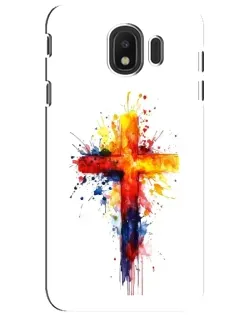 Чехол для Samsung Galaxy J4 2018 (SM-J400F) с картинкой «Акварельный крест»