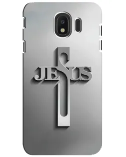 Чехол для Samsung Galaxy J4 2018 (SM-J400F) с картинкой «Металлический крест Jesus»