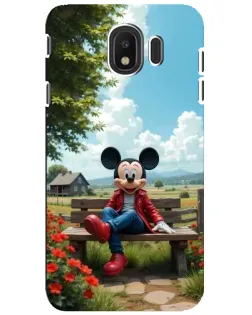 Чехол для Samsung Galaxy J4 2018 (SM-J400F) с картинкой «Микки на скамейке»