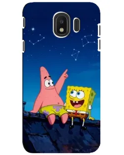 Чехол для Samsung Galaxy J4 2018 (SM-J400F) с картинкой «Губка Боб и Патрик ночью»