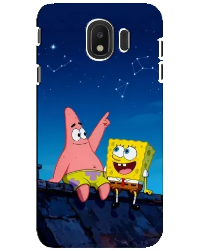 Чехол для Samsung Galaxy J4 2018 (SM-J400F) с картинкой «Губка Боб и Патрик ночью»