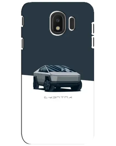 Чехол для Samsung Galaxy J4 2018 (SM-J400F) с картинкой «Серебристый Cybertruck Tesla»