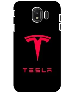 Чехол для Samsung Galaxy J4 2018 (SM-J400F) с картинкой «Tesla Red Logo»