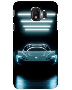 Чехол для Samsung Galaxy J4 2018 (SM-J400F) с картинкой «Tesla в неоне»