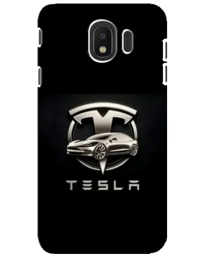 Чехол для Samsung Galaxy J4 2018 (SM-J400F) с картинкой «Tesla — серебристое авто»