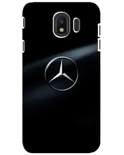Чехол для Samsung Galaxy J4 2018 (SM-J400F) с картинкой «Mercedes на металле»