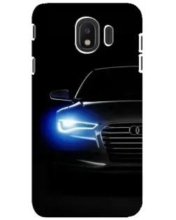 Чехол для Samsung Galaxy J4 2018 (SM-J400F) с картинкой «Неоновый взгляд Audi»