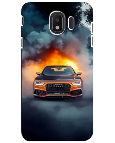 Чехол для Samsung Galaxy J4 2018 (SM-J400F) с картинкой «Audi в огненном дыму»