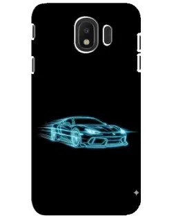 Чехол для Samsung Galaxy J4 2018 (SM-J400F) с картинкой «Неоновый контур Lamborghini»