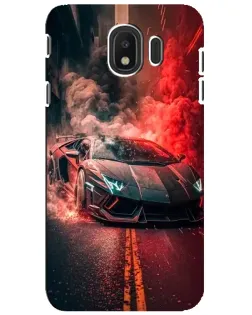 Чехол для Samsung Galaxy J4 2018 (SM-J400F) с картинкой «Lamborghini красный дым»