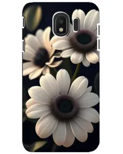Чехол для Samsung Galaxy J4 2018 (SM-J400F) с картинкой «Белые маргаритки макро»