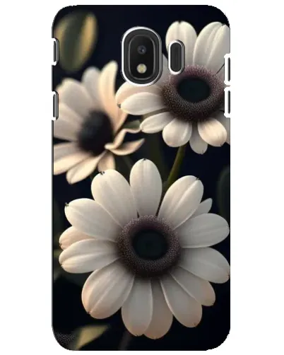 Чехол для Samsung Galaxy J4 2018 (SM-J400F) с картинкой «Белые маргаритки макро»