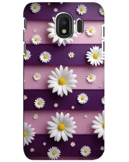 Чехол для Samsung Galaxy J4 2018 (SM-J400F) с картинкой «Ромашки на фиолетовом»