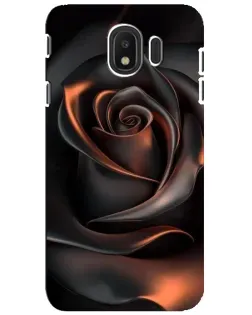 Чехол для Samsung Galaxy J4 2018 (SM-J400F) с картинкой «Шелковая черная роза»