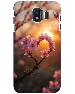 Чехол для Samsung Galaxy J4 2018 (SM-J400F) с картинкой «Розовый цвет сердце на фоне заката»