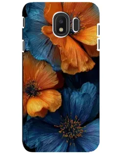 Чехол для Samsung Galaxy J4 2018 (SM-J400F) с картинкой «Яркая сине-оранжевая флора»