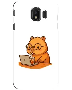 Чехол для Samsung Galaxy J4 2018 (SM-J400F) с картинкой «Капибара с ноутбуком» Чехол для Samsung Galaxy J4 2018 (SM-J400F) с картинкой «Капибара с ноутбуком»