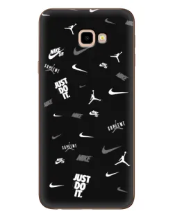 Чехол для Samsung Galaxy J4 Plus (J4+, J415) с картинкой «Nike Black Pattern»
