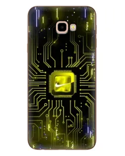 Чехол для Samsung Galaxy J4 Plus (J4+, J415) с картинкой «Nike — золотая искра»