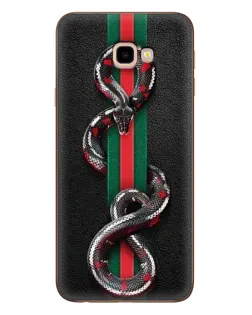 Чехол для Samsung Galaxy J4 Plus (J4+, J415) с картинкой «Gucci — змея на полосе» Чехол для Samsung Galaxy J4 Plus (J4+, J415) с картинкой «Gucci — змея на полосе»