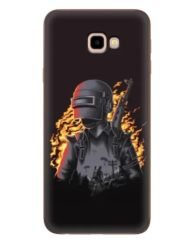 Чехол для Samsung Galaxy J4 Plus (J4+, J415) с картинкой «PUBG — огненный силуэт» Чехол для Samsung Galaxy J4 Plus (J4+, J415) с картинкой «PUBG — огненный силуэт»