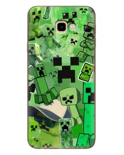 Чехол для Samsung Galaxy J4 Plus (J4+, J415) с картинкой «Криперы Minecraft»