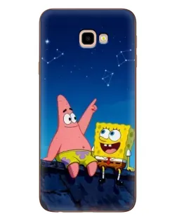 Чехол для Samsung Galaxy J4 Plus (J4+, J415) с картинкой «Губка Боб и Патрик ночью»