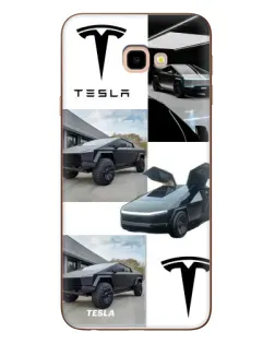 Чохол для Samsung Galaxy J4 Plus (J4+, J415) з картинкою «Колаж Cybertruck Tesla»
