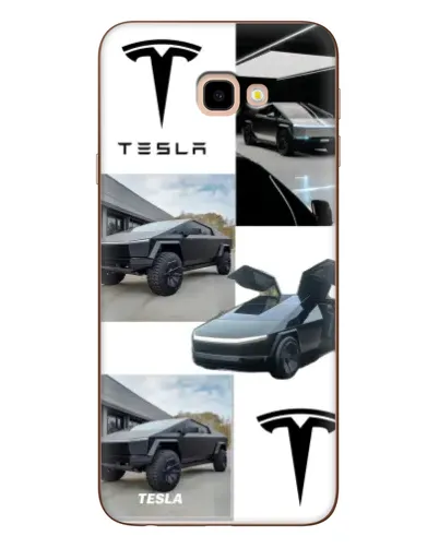 Чохол для Samsung Galaxy J4 Plus (J4+, J415) з картинкою «Колаж Cybertruck Tesla»