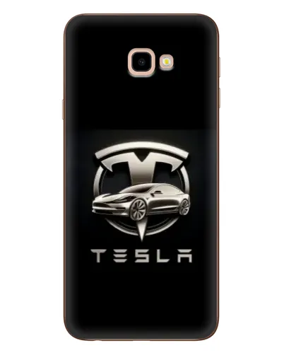 Чохол для Samsung Galaxy J4 Plus (J4+, J415) з картинкою «Tesla — срібне авто»