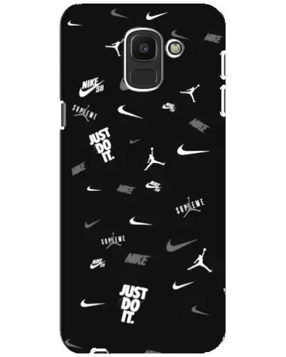 Чехол для Samsung Galaxy J6 2018 (J600F) с картинкой «Nike Black Pattern»