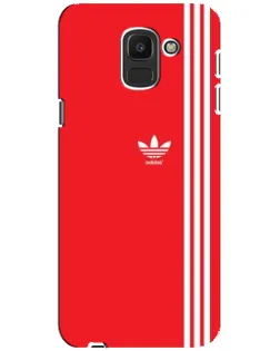 Чехол для Samsung Galaxy J6 2018 (J600F) с картинкой «Красный минимализм Adidas»