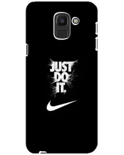 Чехол для Samsung Galaxy J6 2018 (J600F) с картинкой «Текстовый принт Nike»