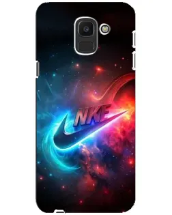 Чехол для Samsung Galaxy J6 2018 (J600F) с картинкой «Огненный логотип Nike»