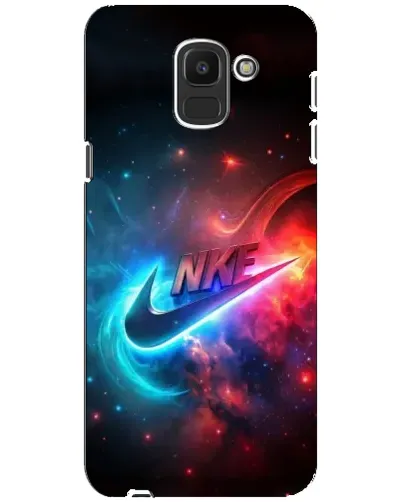 Чехол для Samsung Galaxy J6 2018 (J600F) с картинкой «Огненный логотип Nike»
